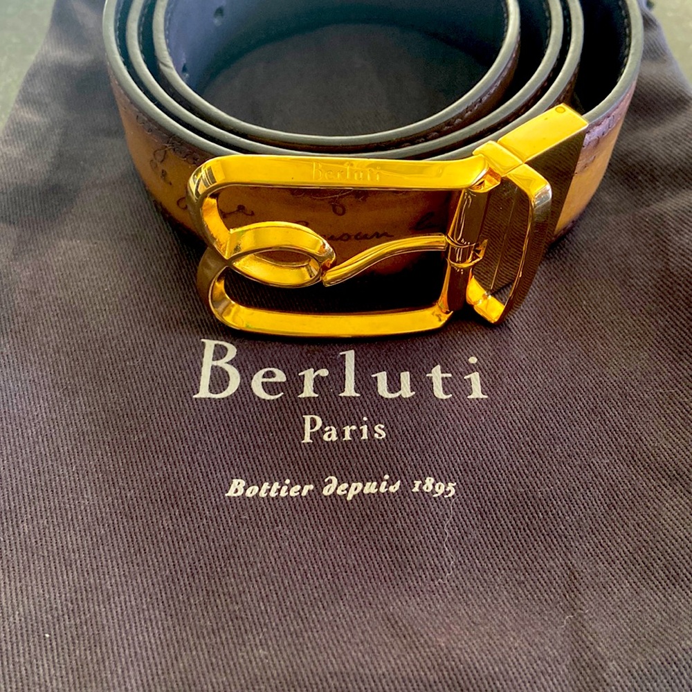 Berluti belt with dust bag. 30 inch